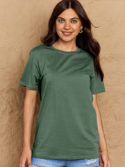 Full Size Round Neck Short Sleeve T-Shirt - Trendsi