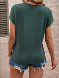 Full Size Lace Detail V-Neck Short Sleeve T-Shirt Trendsi