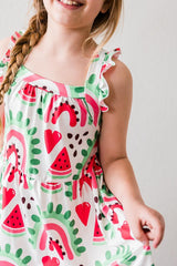 SALE One in a Melon Ruffle Cross Back Dress