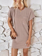 Round Neck Short Sleeve Mini Dress Trendsi