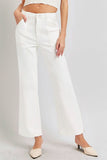 RISEN High Rise Ankle Flare Jeans with Patch Pockets - Trendsi