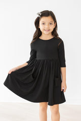 Black 3/4 Pocket Twirl Dress - Mila & Rose ®