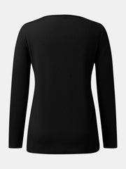 Full Size Scoop Neck Long Sleeve T-Shirt - Trendsi