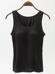 Full Size Wide Strap Modal Tank with Bra - Trendsi