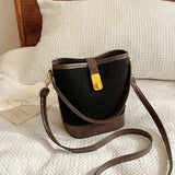 PU Leather Bucket Crossbody Bag - Flyclothing LLC