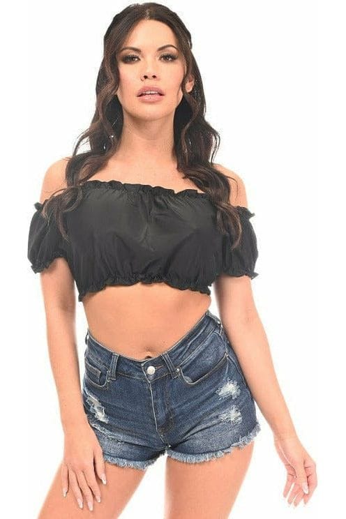 Daisy Corsets Black Short Sleeve Peasant Top - Daisy Corsets