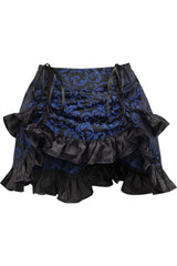 Daisy Corsets Blue/Black Brocade Ruched Bustle Skirt