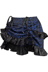 Daisy Corsets Blue/Black Brocade Ruched Bustle Skirt