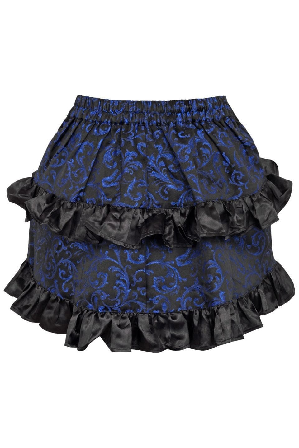 Daisy Corsets Blue/Black Brocade Ruched Bustle Skirt - Daisy Corsets