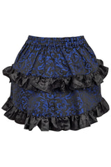 Daisy Corsets Blue/Black Brocade Ruched Bustle Skirt