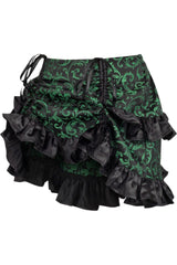 Daisy Corsets Green/Black Brocade Ruched Bustle Skirt