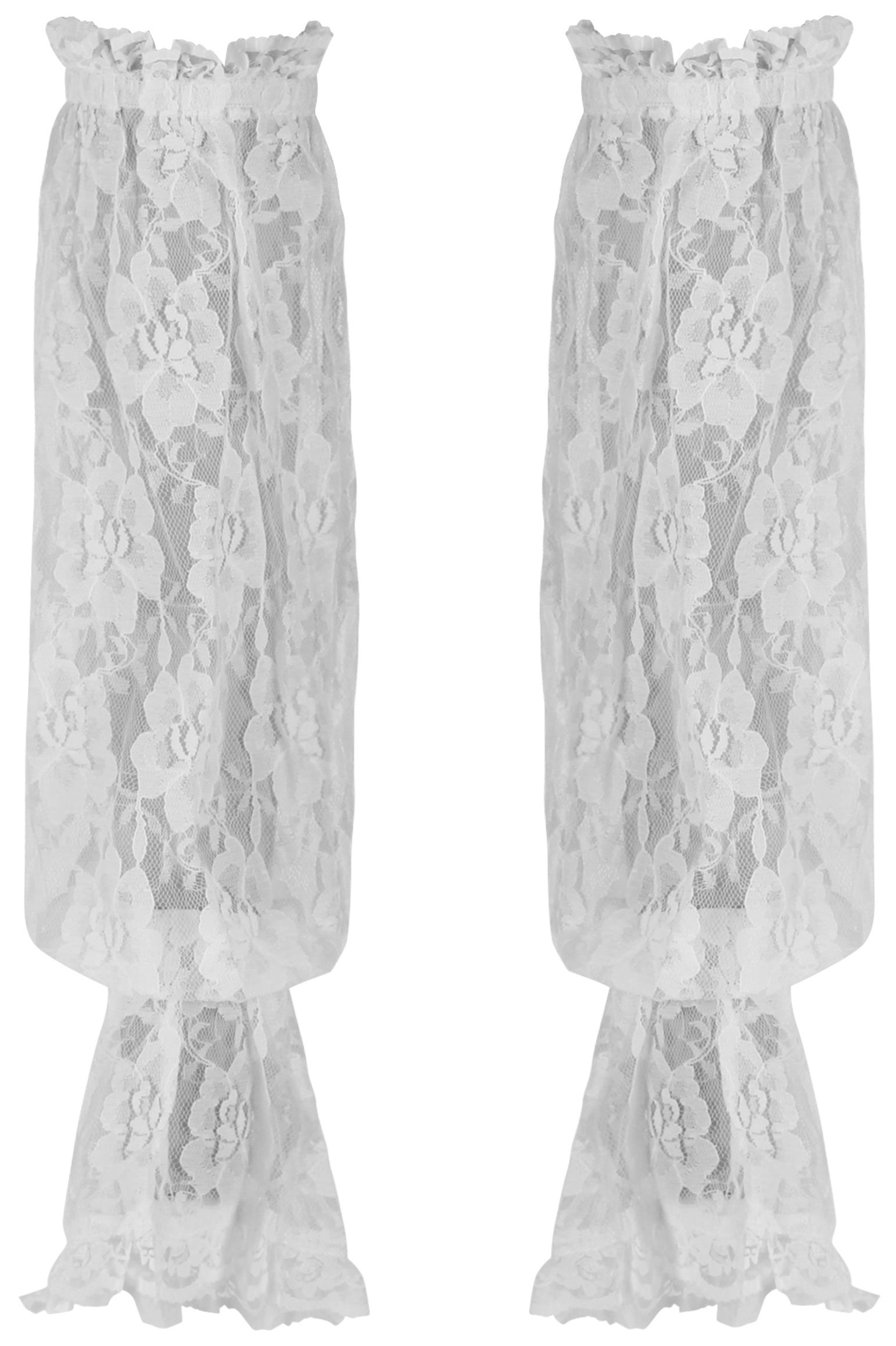 Daisy Corsets White Sheer Lace Smocked Sleeves