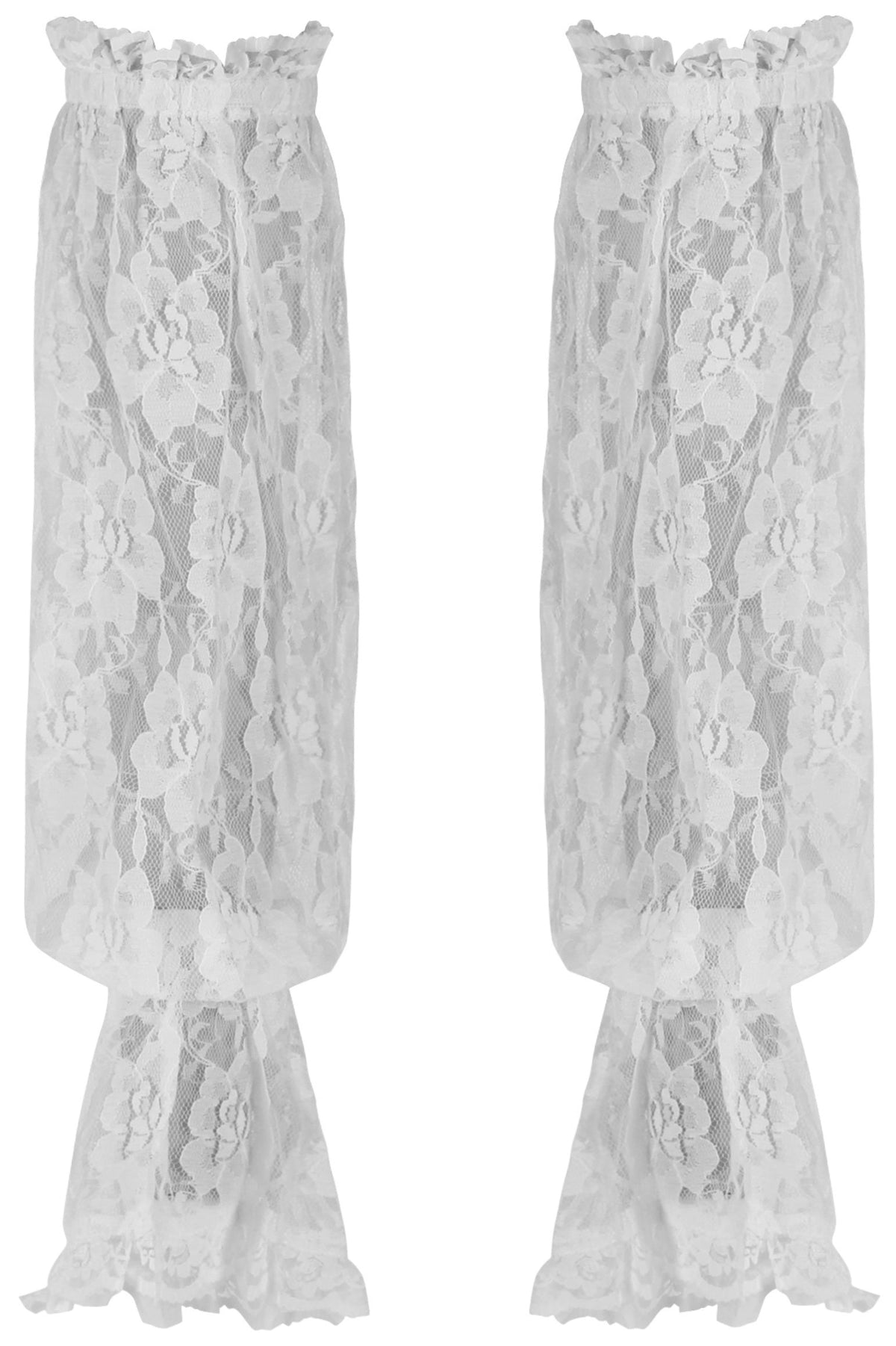 Daisy Corsets White Sheer Lace Smocked Sleeves