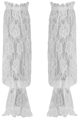 Daisy Corsets White Sheer Lace Smocked Sleeves