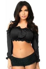 Daisy Corsets Black Long Sleeve Peasant Top - Daisy Corsets