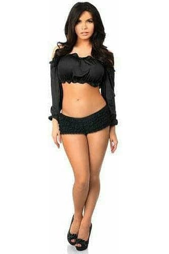 Daisy Corsets Black Long Sleeve Peasant Top - Daisy Corsets