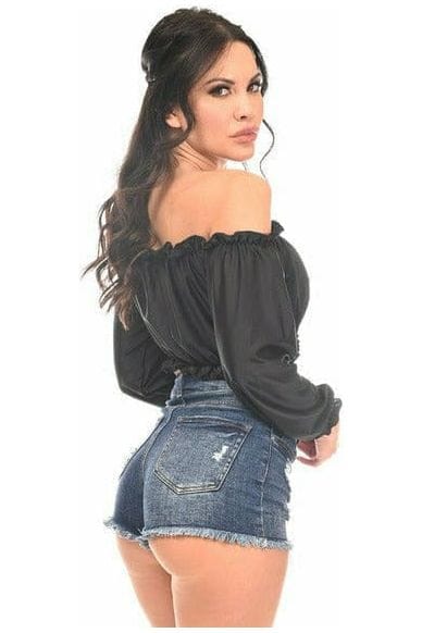 Daisy Corsets Black Long Sleeve Peasant Top - Daisy Corsets