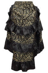 Daisy Corsets Gold/Black Brocade Adjustable High Low Bustle Skirt - Daisy Corsets