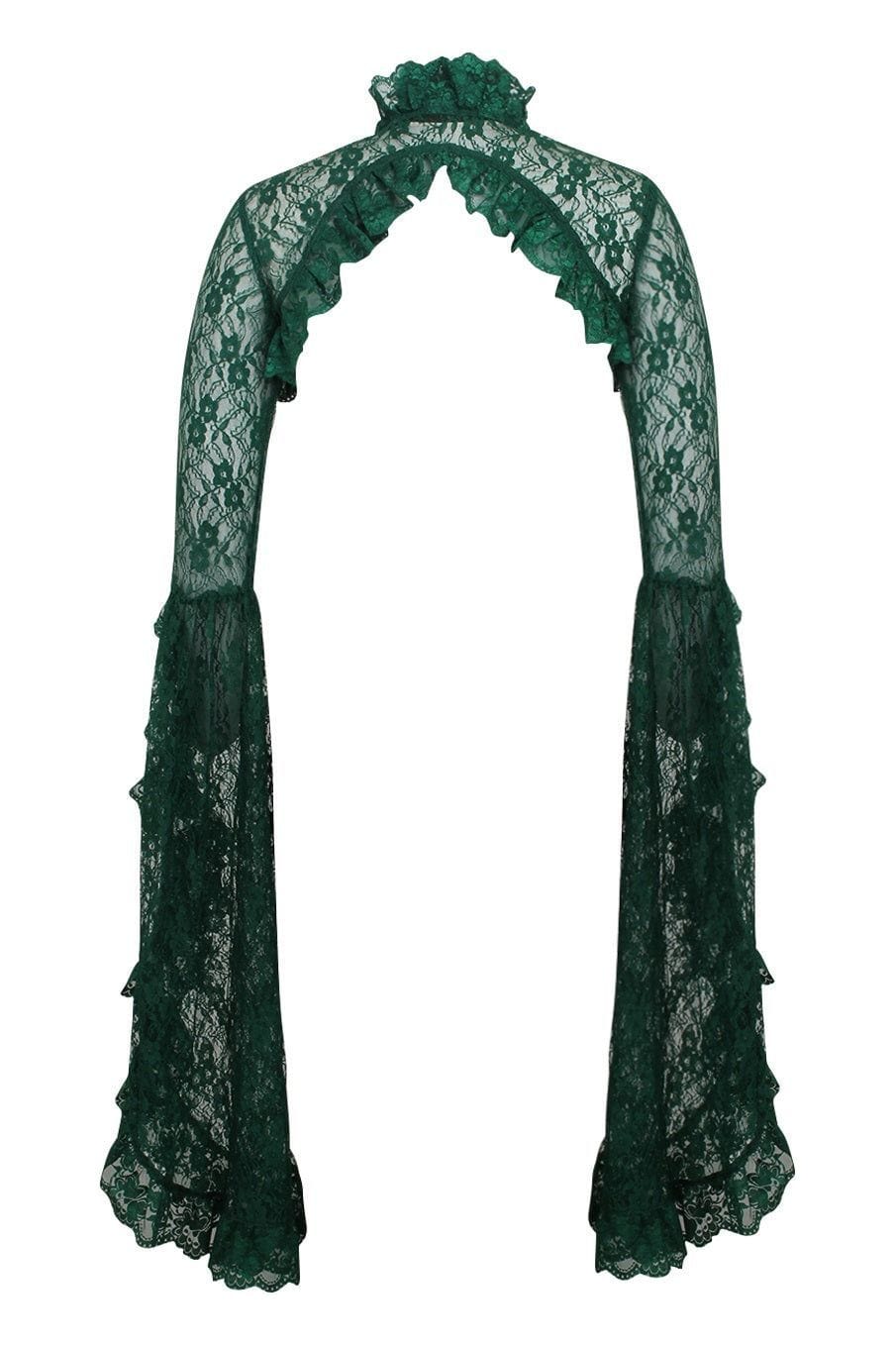 Daisy Corsets Dark Green Lace Shrug Bolero Jacket - Daisy Corsets