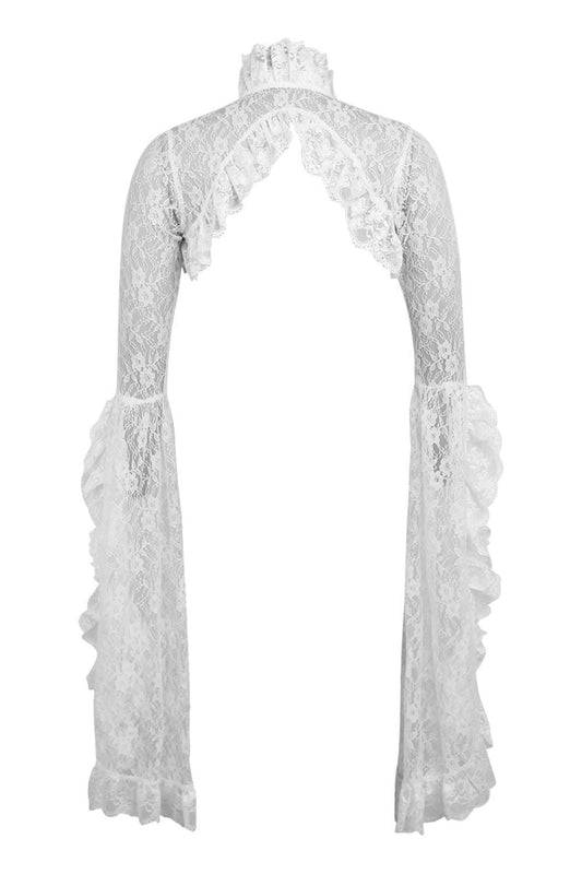 Daisy Corsets White Lace Shrug Bolero Jacket