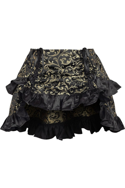 Daisy Corsets Gold/Black Brocade Ruched Bustle Skirt