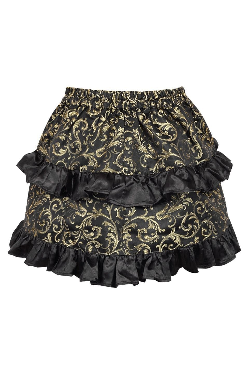 Daisy Corsets Gold/Black Brocade Ruched Bustle Skirt - Daisy Corsets