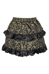 Daisy Corsets Gold/Black Brocade Ruched Bustle Skirt