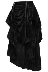 Daisy Corsets Black Velvet Adjustable High Low Bustle Skirt