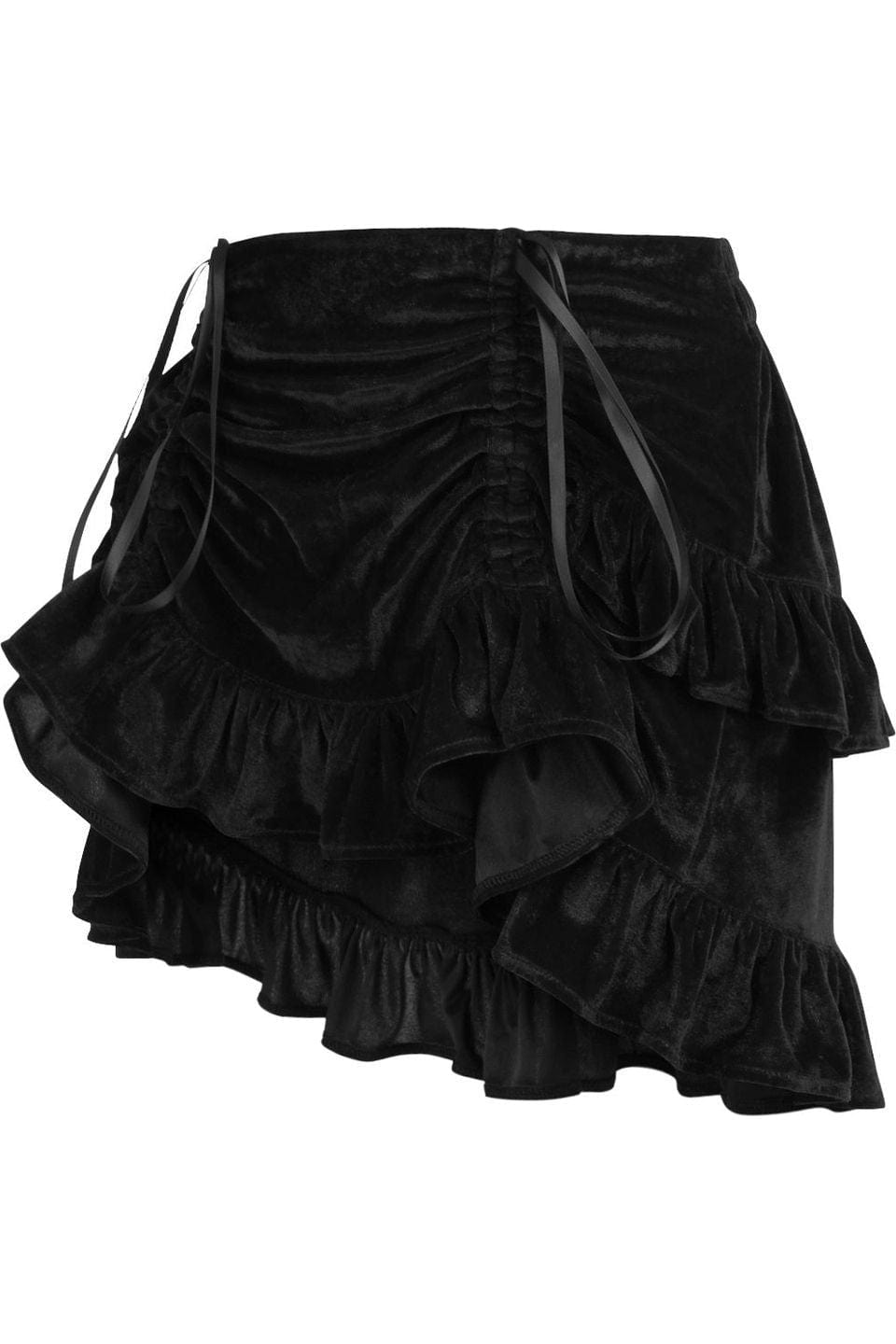 Daisy Corsets Black Velvet Ruched Bustle Skirt