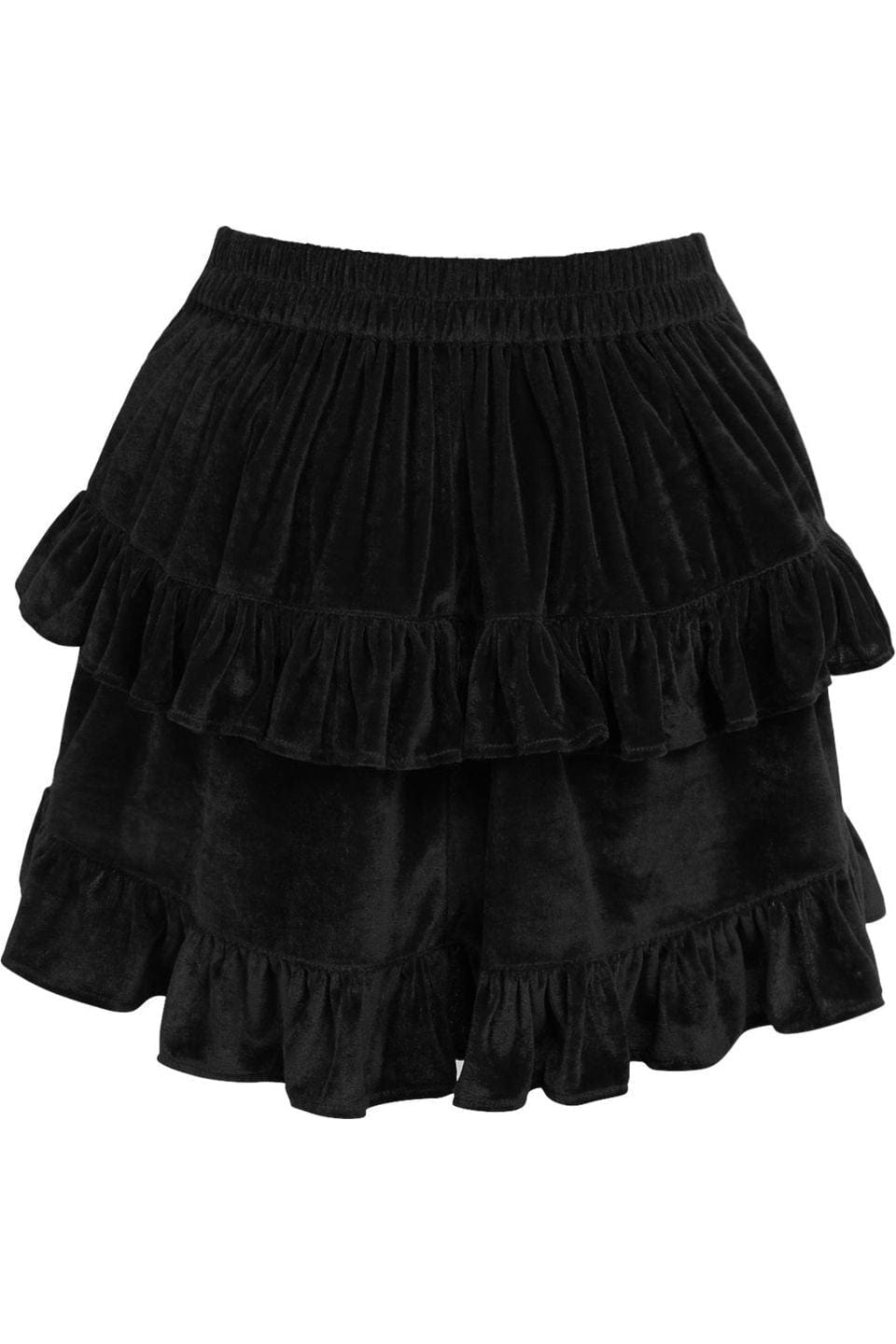 Daisy Corsets Black Velvet Ruched Bustle Skirt - Daisy Corsets