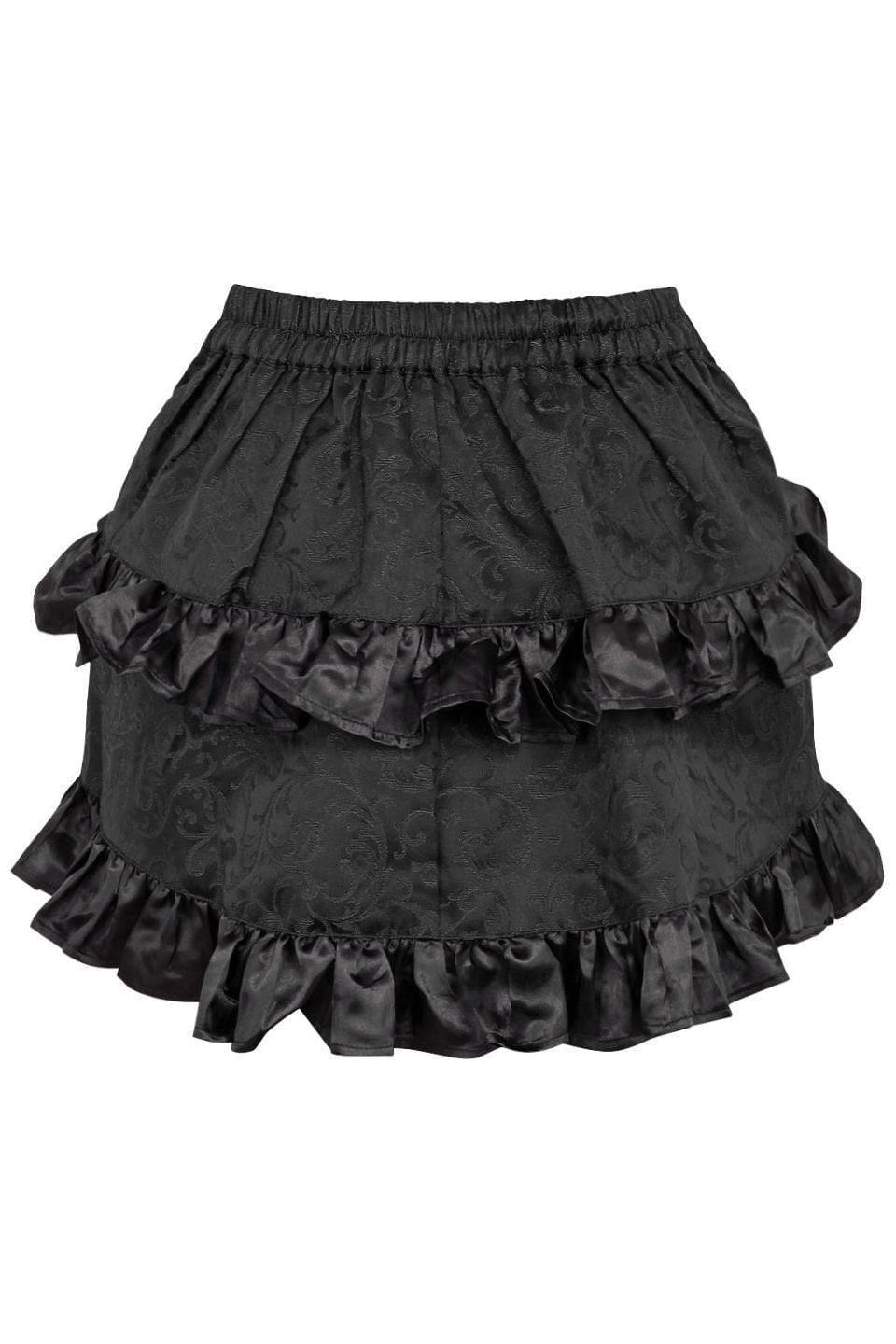 Daisy Corsets Black Brocade Ruched Bustle Skirt - Daisy Corsets