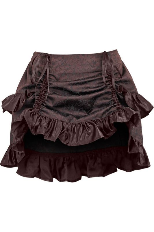 Daisy Corsets Brown Brocade Ruched Bustle Skirt