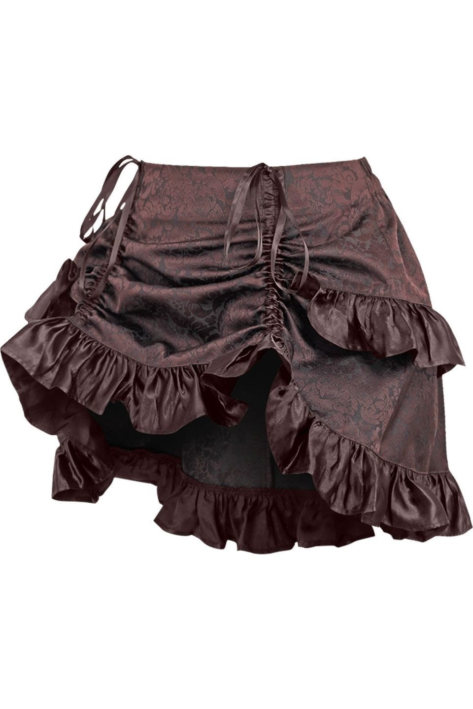 Daisy Corsets Brown Brocade Ruched Bustle Skirt - Daisy Corsets