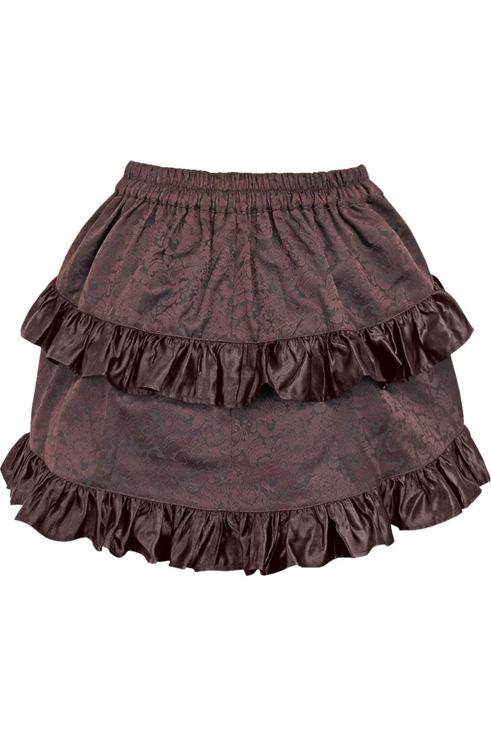 Daisy Corsets Brown Brocade Ruched Bustle Skirt - Daisy Corsets