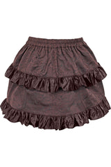 Daisy Corsets Brown Brocade Ruched Bustle Skirt