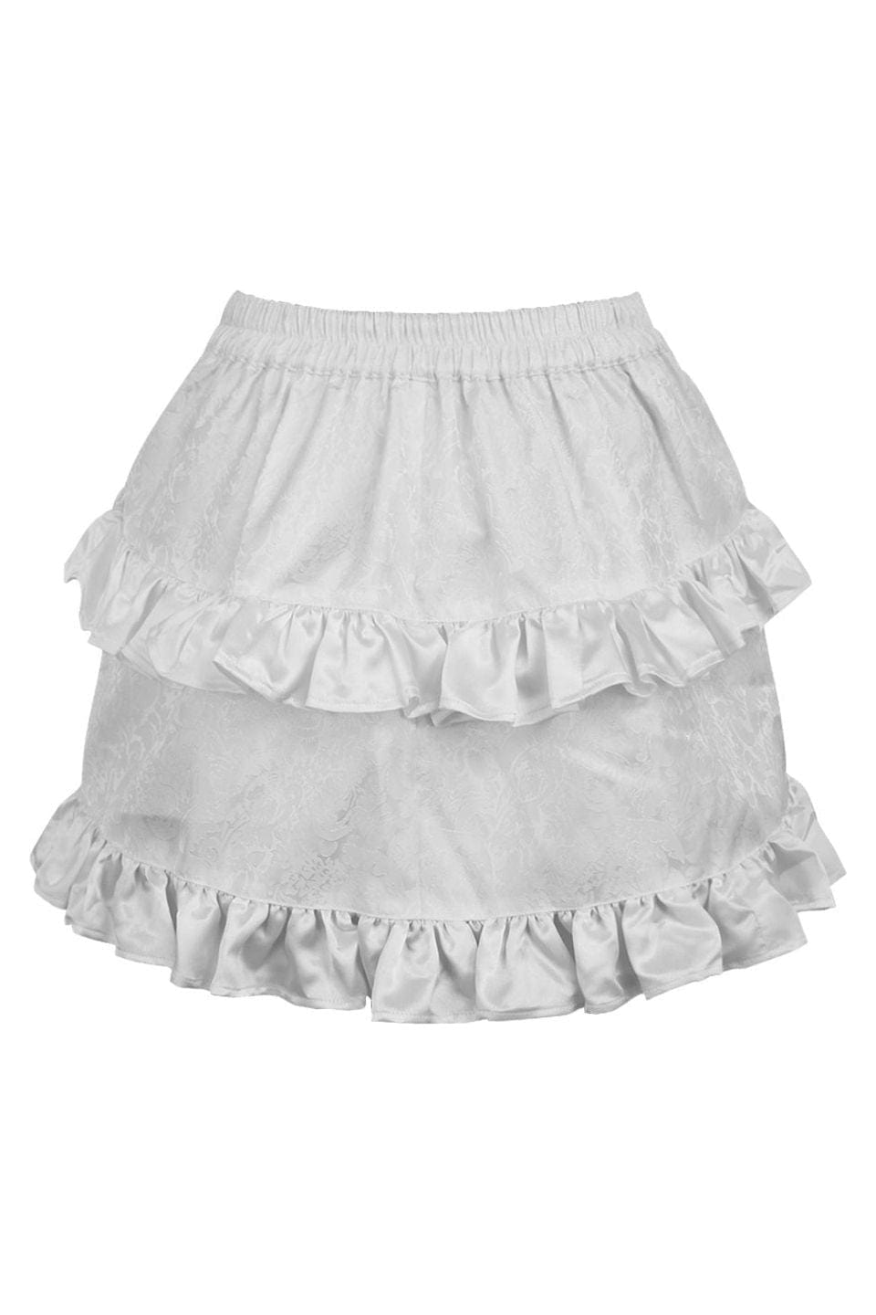 Daisy Corsets White Brocade Ruched Bustle Skirt - Daisy Corsets