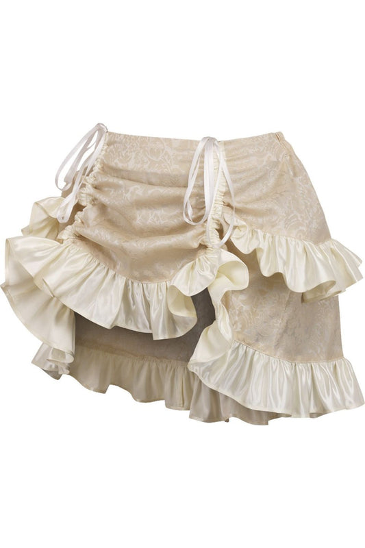 Daisy Corsets Ivory Brocade Ruched Bustle Skirt