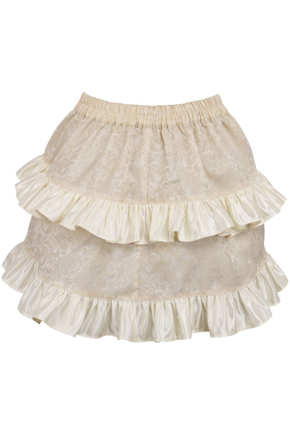 Daisy Corsets Ivory Brocade Ruched Bustle Skirt - Daisy Corsets