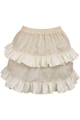 Daisy Corsets Ivory Brocade Ruched Bustle Skirt