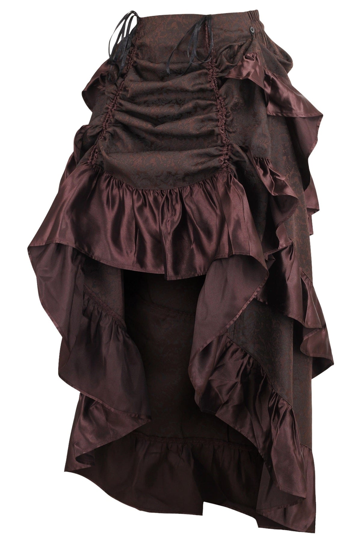 Daisy Corsets Brown Brocade Adjustable High Low Bustle Skirt