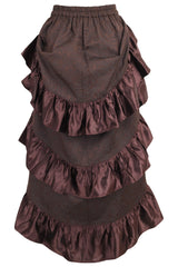 Daisy Corsets Brown Brocade Adjustable High Low Bustle Skirt