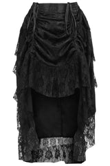 Daisy Corsets Black Lace Adjustable High Low Bustle Skirt - Daisy Corsets