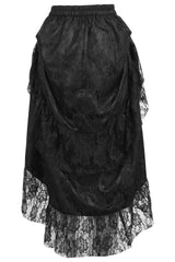 Daisy Corsets Black Lace Adjustable High Low Bustle Skirt - Daisy Corsets