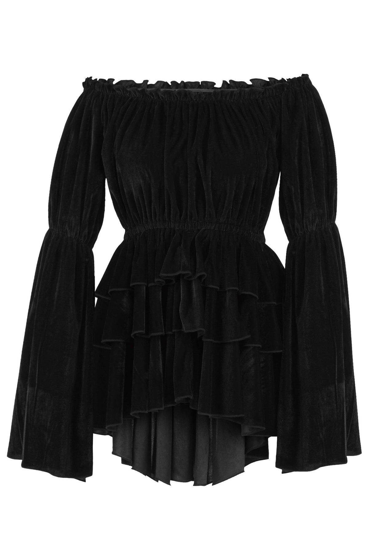 Daisy Corsets Black Velvet Ruffle Dress - Daisy Corsets