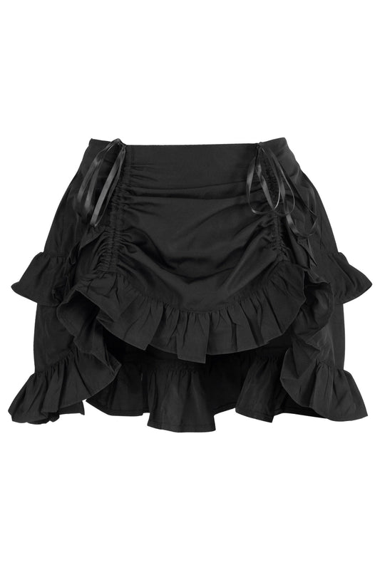 Daisy Corsets Black Crepe Ruched Bustle Skirt - Daisy Corsets