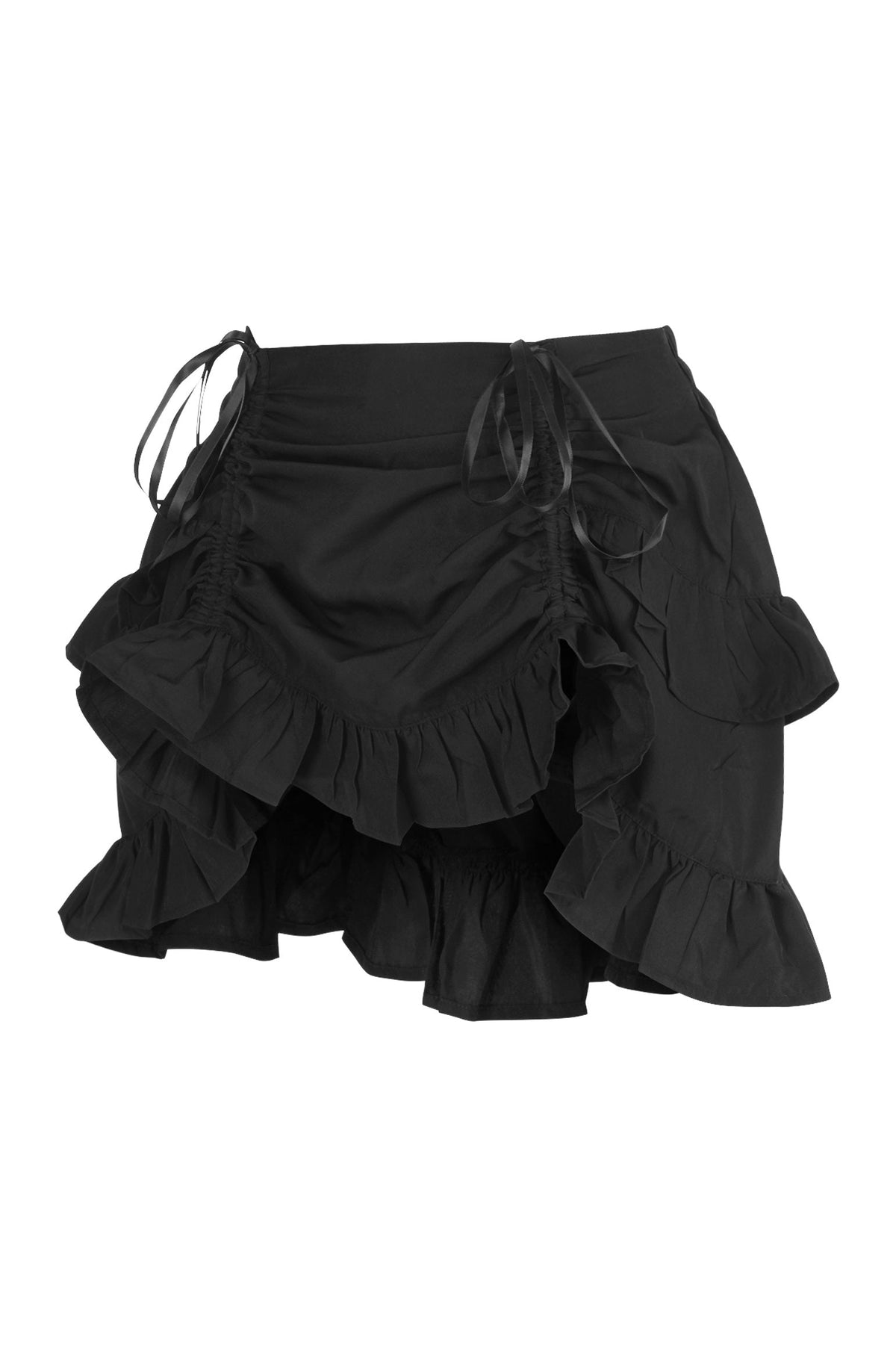 Daisy Corsets Black Crepe Ruched Bustle Skirt - Daisy Corsets