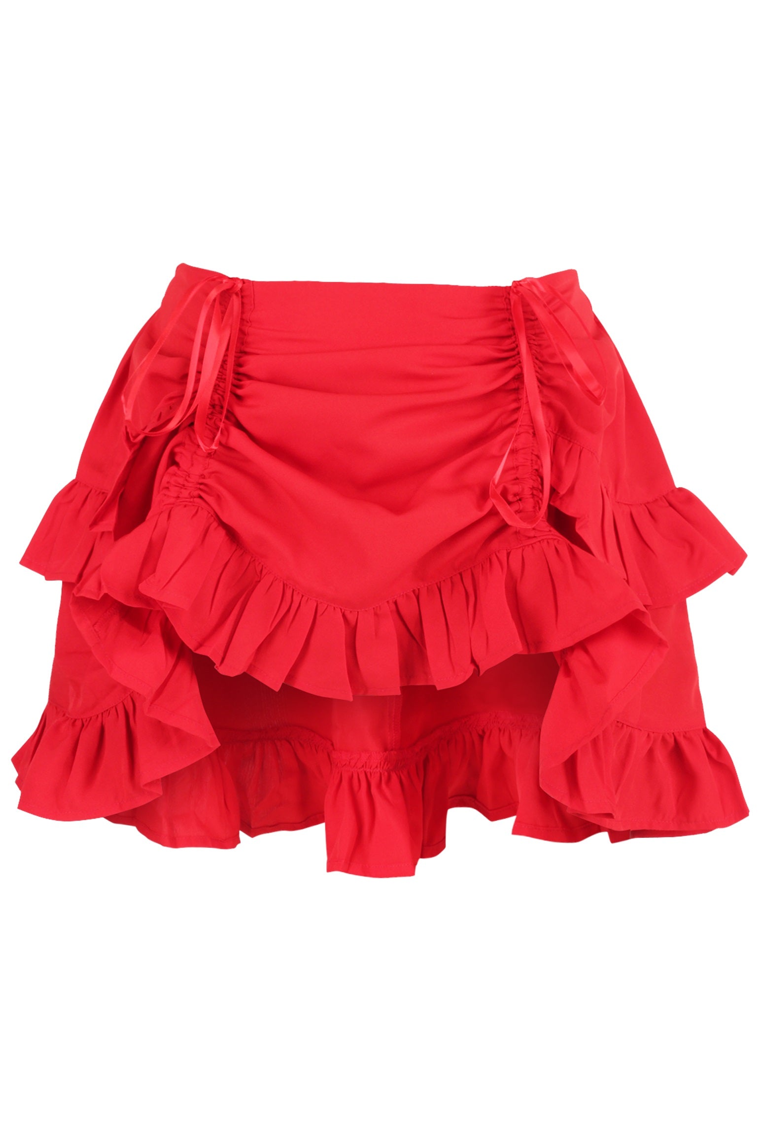 Daisy Corsets Red Crepe Ruched Bustle Skirt