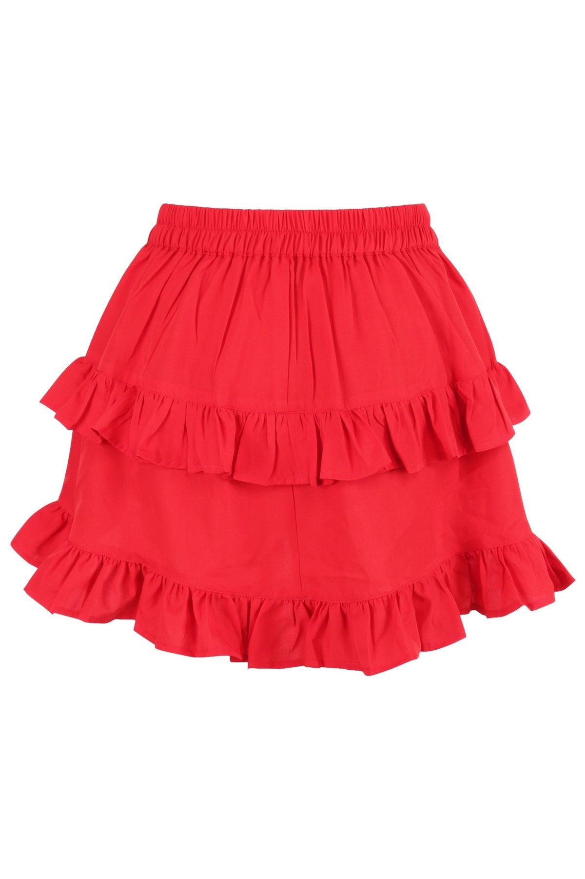 Daisy Corsets Red Crepe Ruched Bustle Skirt