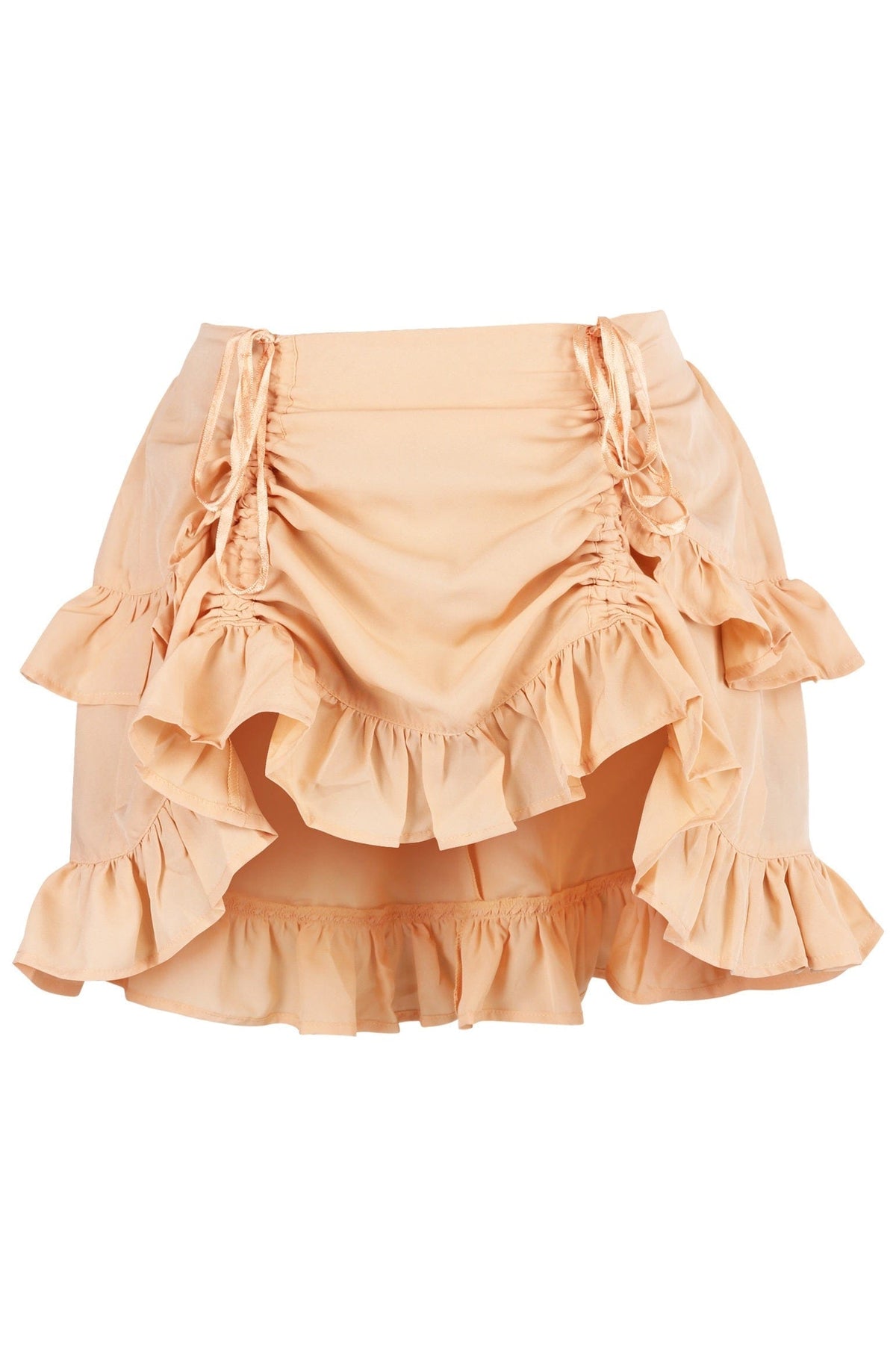 Daisy Corsets Beige Crepe Ruched Bustle Skirt - Daisy Corsets