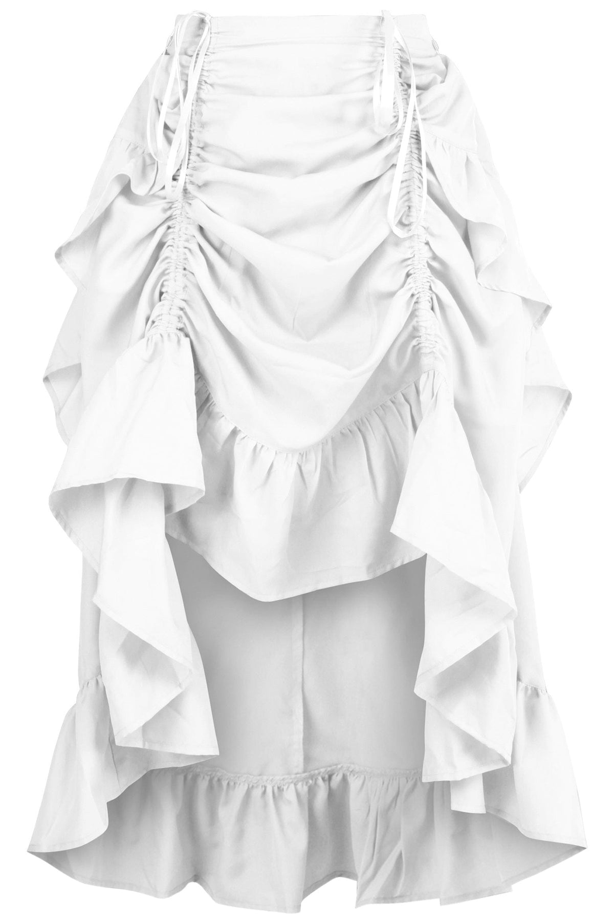 Daisy Corsets White Crepe Adjustable High Low Skirt - Daisy Corsets